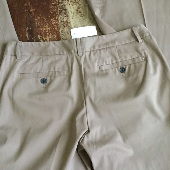NWT LOFT Khaki Tan Dress Pants Trousers Stretch Cotton Blend - Sz 6 - Picture 3 of 11